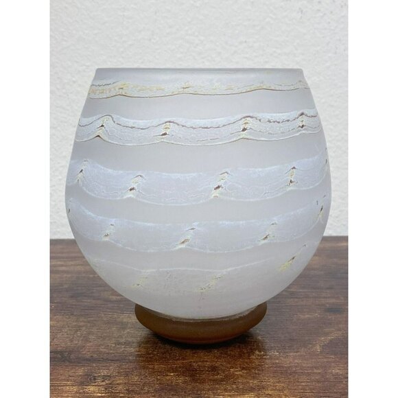 2001 OECG Art Glass Hand Signed 6” Vase Bowl! Nice! 173